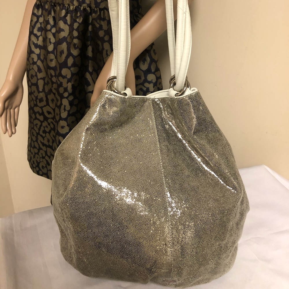 Kooba Cassandra Draw Top String Metallic Xl Bucket - image 3